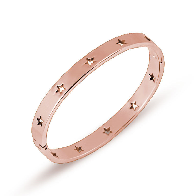 Wholesale Five-pointed Star Hollow Titanium Bracelet Titanium Steel